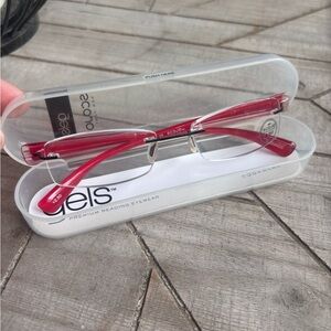 NEW! Scojo New York Gels Manhattan Reading Glasses 2.5 x MATTE RED